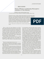 Improving Working Memory Efficiency by Reframing Metacognitive Interpretation of Task Difficulty