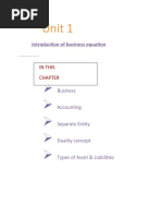 Unit 1: Introduction of Business Equation