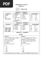 Mathematics Grade 5 Quarter 2: Answer Key