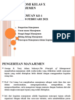 Ekonomi Kelas X Pertemuan Ke-1 Manajemen