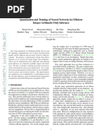 Quantization and Training of Neural Networks For Efficient Integer-Arithmetic-Only Inference