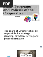 Module 3 Plans Programs and Policies of Coops