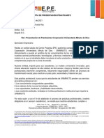 Carta de Presentacion para Vinculo Laboral