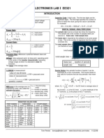 Electronics Lab EE321: V V A A A