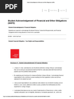 Student Acknowledgement of Financial and Other Obligations (SAFO)