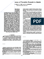 Nature of Adherence of Porcelain Enamels To Metals