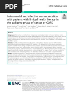 Instrumental and Affective Communication With Patients With Limited Health Literacy in The Palliative Phase of Cancer or COPD