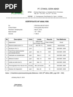 COA Etanol (Sample)