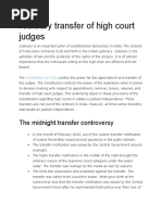 Arbitrary Transfer of High Court Judges