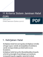 11 Kriteria Sistem Jaminan Halal (SJH)