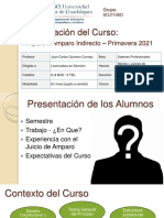 Presentación Del Curso Amparo I - Primavera 2021 SOJ1146O