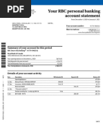 Your RBC Personal Banking Account Statement