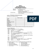 Unit 2 Asking Questions & Talking Regular Activities: Activity 1. Wh-Question or Information Question