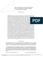 Adjudging The Exceptional at International Investment Law Security Public Order and Financial Crisis