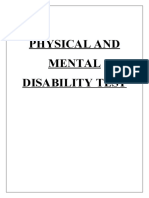 Physical and Mental Disability Test