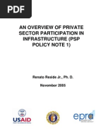 An Overview of Private Sector Participation in Infrastructure (PSP Policy Note 1)