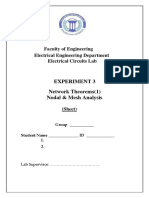 Experiment 3 Network Theorems (1) Nodal & Mesh Analysis