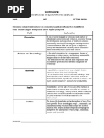 Writeshop #2 Importance of Quantitative Research