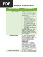 Matriz de Tipologias Familiar y Sus Caracteristicas