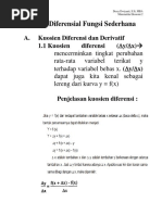 BAB 2. Diferensial Fungsi Sederhana: A. Kuosien Diferensi Dan Derivatif 1.1 Kuosien Diferensi (