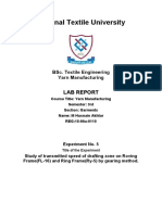 Study of Transmitted Speed of Drafting Zone On Roving Frame (FL-16) and Ring Frame (Ry-5) by Gearing Method.