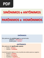 Teoria - Sinônimos Antonimo Paronimo e Homonimo