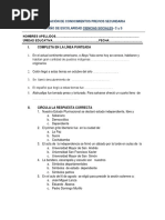 Evaluación de Conocimientos Previos Secundaria