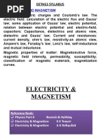 Details Syllabus: Electricity and Magnetism