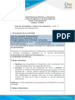 Guia de Actividades y Rúbrica de Evaluación - Unidad - Paso 6 - Sustentación Del Producto Final