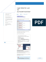 Login Failed For User 'NT AUTHORITY/SYSTEM' - 1590342767335