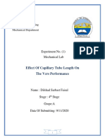 Effect of Capillary Tube Length On The Vcrs Performance: Experiment No. (1) Mechanical Lab