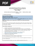 Activity Guide and Evaluation Rubric - Task 1 - Initial Activity. Audio Recording