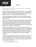 Read The Text and Questions Below. Choose The Best Answer To Each of The Questions. On The Answer Sheet, Circle A, B, C or D