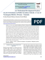 Influence of Teachers' Professional Development Practices On Job Performance in Public Secondary Schools: A Case of Nyamagana District, Mwanza - Tanzania