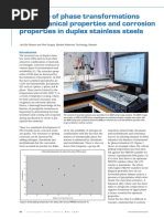Influence of Phase Transformations On Mechanical Properties and Corrosion Properties in Duplex Stainless Steels