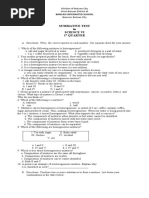 Summative Test in Science Vi 1 Quarter: Bancasi Integrated School