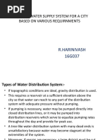 Design of Water Supply System For A City Based On Various Requirnments