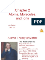 Atoms, Molecules, and Ions: Jim Geiger Cem 151