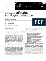 Factors Affecting Employee Behaviour: Part Ii I Contents 13 Motivation 14 Commitment 15 Employee Engagement