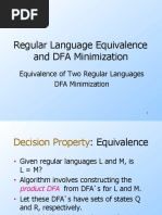 Regular Language Equivalence and DFA Minimization