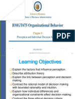 BMGT675 Organizational Behavior: Perception and Individual Decision Making