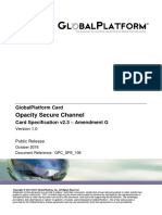 Opacity Secure Channel: Globalplatform Card - Amendment G