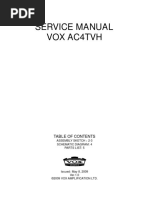 Service Manual Vox Ac4Tvh: Assembly Sketch 2-3 Schematic Diagram: 4 Parts List: 5