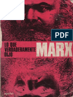 FISCHER, Ernst, Lo Que Verdaderamente Dijo Marx