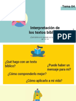 Tema 4. La Interpretación de Los Textos Bíblicos