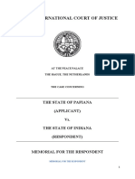 In The International Court of Justice: The State of Pafiana (Applicant) vs. The State of Indiana (Respondent)