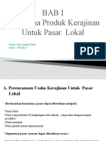 Bab I Wirausaha Produk Kerajinan Untuk Pasar Lokal: Nama: Dea Ananda Putri Kelas: XII Mia 7