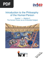 Signed Off - Introduction To Philosophy12 - q1 - m3 - The Human Person As An Embodied Subject - v3