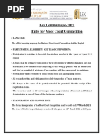 Lex Communique-2021 Rules For Moot Court Competition: March 2021