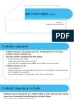 Human Computer Interaction: Usability Inspection Methods